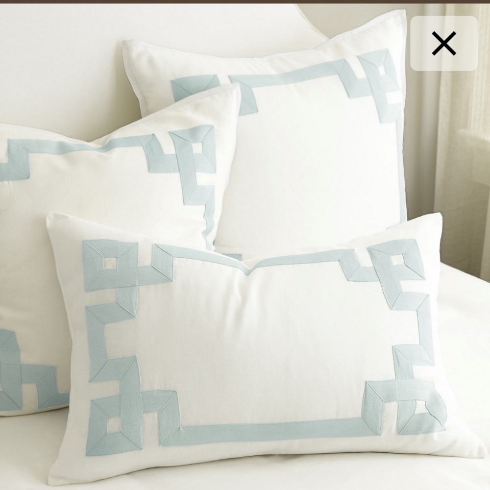 Ballard Design Suzanne Kasler Greek Key Euro Shams -3